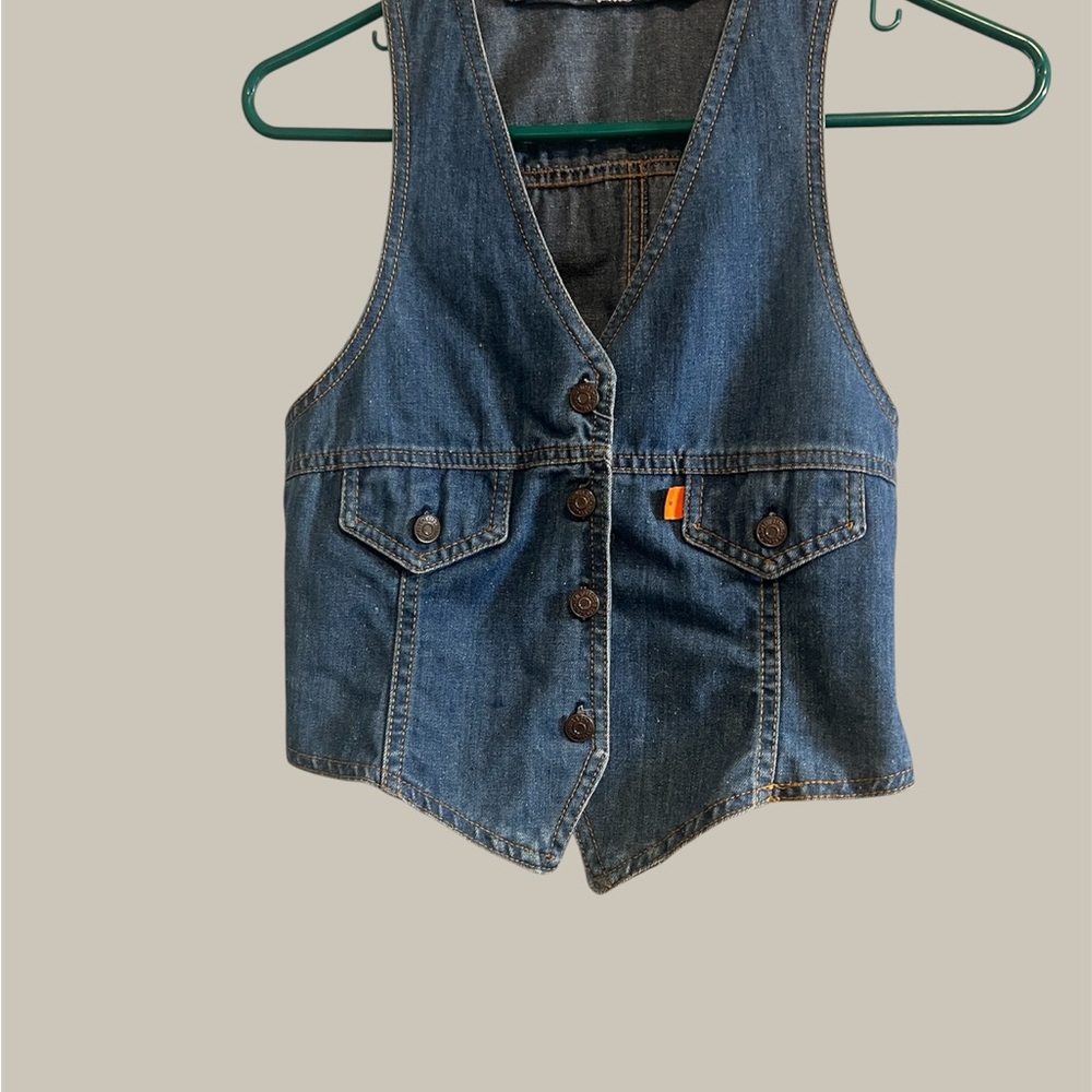 RARE 1970’s Levi's Blank Orange Tab Blue Denim Vest in New Condition